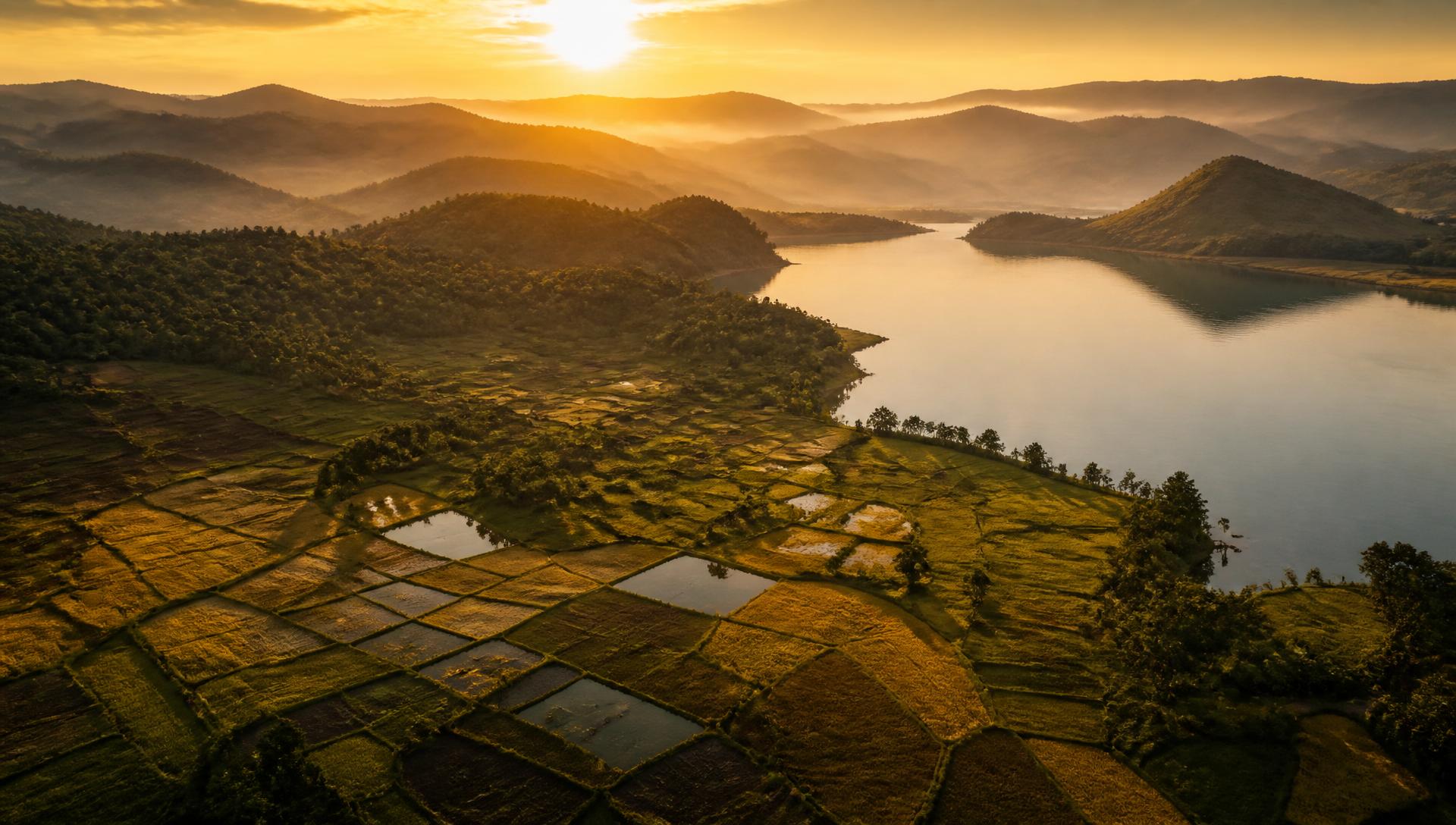 Lac et rizières d'Alaotra-Mangoro